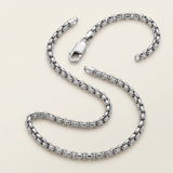 5.2mm Sterling Silver Rhodium Plated Round Box Chain — 22 / Silver — view 2