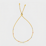 RCJ - 14k Tri-Color Gold Textured Bead Station Lariat Bracelet - 9.25 - Gold - View 4