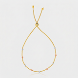 RCJ - 14k Tri-Color Gold Textured Bead Station Lariat Bracelet - 9.25 - Gold - View 3