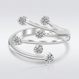 RCJ - Sterling Silver Rhodium Finished White Cubic Zirconia Embellished Toe Ring - One Size - Silver - View 4