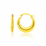 RCJ - 14k Yellow Gold Graduated Round Shape Hoop Earrings - Yellow Gold - View 2