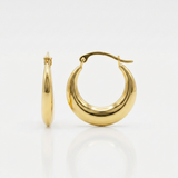 RCJ - 14k Yellow Gold Graduated Round Shape Hoop Earrings - Yellow Gold - View 3