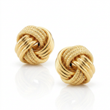 RCJ - 14k Yellow Gold interweaved Love Knot Stud Earrings - Yellow Gold - View 2