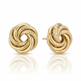 RCJ - 14k Yellow Gold interweaved Love Knot Stud Earrings - Yellow Gold - View 4