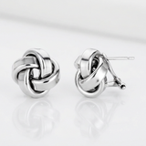 RCJ - Large Sterling Silver Polished Love Knot Earrings - Sterling Silver - View 2