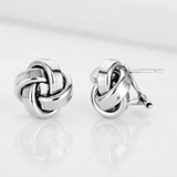 Large Sterling Silver Polished Love Knot Earrings — Sterling Silver — view 3