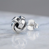 RCJ - Petite Sterling Silver Polished Love Knot Earrings - Sterling Silver - View 3