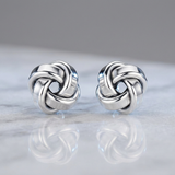 RCJ - Petite Sterling Silver Polished Love Knot Earrings - Sterling Silver - View 2