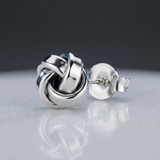 RCJ - Petite Sterling Silver Polished Love Knot Earrings - Sterling Silver - View 4
