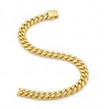 14k Yellow Gold Polished Miami Cuban Chain Bracelet — 8'' / Yellow Gold — view 1
