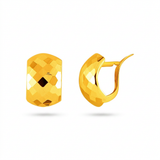 RCJ - 14k Yellow Gold Geometric Texture Earrings - Yellow Gold - View 2