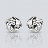 Sterling Silver Polished Love Knot Earrings — Sterling Silver — view 1