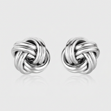 RCJ - Sterling Silver Polished Love Knot Earrings - Sterling Silver - View 2