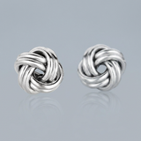RCJ - Sterling Silver Polished Love Knot Earrings - Sterling Silver - View 3