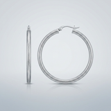 RCJ - Sterling Silver Large Textured Round Hoop Earrings - Sterling Silver - View 4
