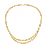 14k Yellow Gold Braided Herringbone Chain (3.2mm) — 16 / Yellow Gold — view 1