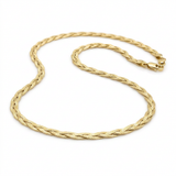 14k Yellow Gold Braided Herringbone Chain (3.2mm) — 16 / Yellow Gold — view 2