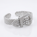 Avera - Cubic Zirconia Buckle Bracelet - One Size - Open White - View 2