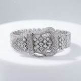 Avera - Cubic Zirconia Buckle Bracelet - One Size - Open White - View 3
