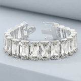 Avera - Elegant Bridal Bracelet - One Size - Silver - View 4