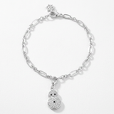 Avera - Snowman 0.2ct CZ Holiday Charm Bracelet - One Size - Silver - View 2