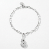 Avera - Snowman 0.2ct CZ Holiday Charm Bracelet - One Size - Silver - View 4