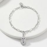 Avera - Snowman 0.2ct CZ Holiday Charm Bracelet - One Size - Silver - View 3