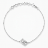 Avera - .1 Ct Bracelet with Interlocking Floral Links - One Size - Silver - View 2