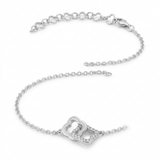 Avera - .1 Ct Bracelet with Interlocking Floral Links - One Size - Silver - View 4
