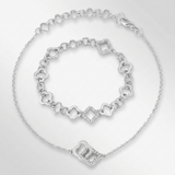 Avera - .1 Ct Bracelet with Interlocking Floral Links - One Size - Silver - View 3