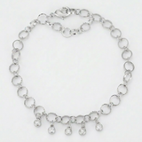 Avera - .55 Ct Stunning 8" Bracelet with CZ Charms - One Size - Silver - View 4