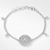 Avera - .5 Ct Bracelet with Interlocking Circles and CZ - One Size - Silver - View 2