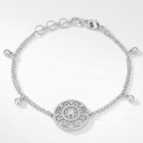 Avera - .5 Ct Bracelet with Interlocking Circles and CZ - One Size - Silver - View 3