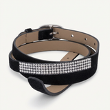 Stylish Colo Wrap Bracelet with Crystals — One Size / Black — view 2