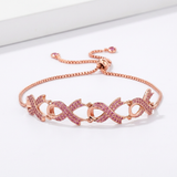 CZ Ribbon Bracelet — One Size / Pink — view 1