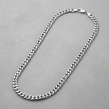 Sterling Silver Rhodium Plated Miami Cuban Chain 6.2mm — 24'' / Sterling Silver — view 2
