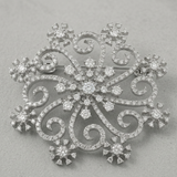 Avera - Snowflake Brooch - One Size - Silver - View 3