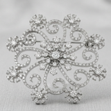 Avera - Snowflake Brooch - One Size - Silver - View 4