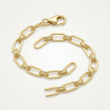 RCJ - 14k Yellow Gold High Polish Paperclip Rondel Link Chain Bracelet - 7.5'' - Yellow Gold - View 3