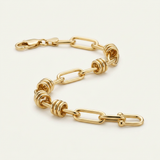 RCJ - 14k Yellow Gold High Polish Paperclip Rondel Link Chain Bracelet - 7.5'' - Yellow Gold - View 4