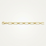 RCJ - 14k Yellow Gold High Polish Paperclip Rondel Link Chain Bracelet - 7.5'' - Yellow Gold - View 2