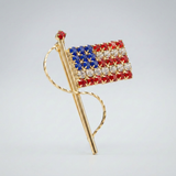 Avera - USA Flag Brooch With Crystals - One Size - Red - View 4