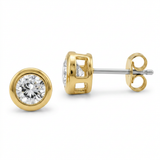 Bezel Stud Earrings — One Size / Gold — view 1