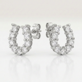 Lucky Horseshoe Earring Set — One Size / White — view 2