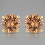 Simple Cubic Zirconia Studs — One Size / Brown — view 2