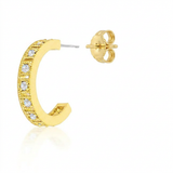 Roma Finish Hoop Earrings — One Size / Gold — view 1