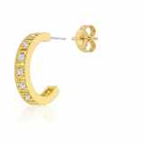 Roma Finish Hoop Earrings — One Size / Gold — view 2