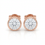 Bezel Solitaire Stud Earrings — One Size / Pink — view 1