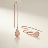 Chloe Stainless Steel Teardrop Threaded Drop Earrings — One Size / Pink — view 4