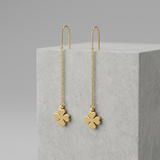 Patricia Stainless Steel Clover Threaded Drop Earrings — One Size / Gold — view 1